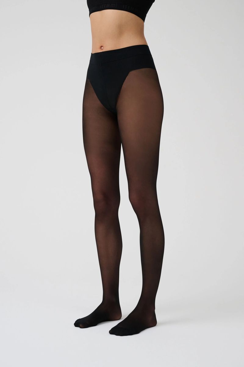 Schwarze, transparente 15 Denier Feinstrumpfhose