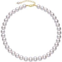 Elegante weiße Perlen-Choker-Halskette