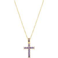 Kreuz-Halskette mit Amethyst-Zirkonia