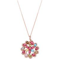 Halskette mit buntem Zirkonia-Blumenanhänger