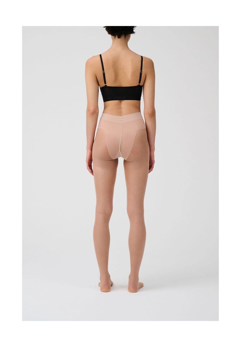 Transparente beige Strumpfhose mit Formeffekt