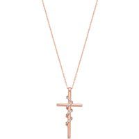 Funkelnde Roségoldene Halskette mit Kreuz