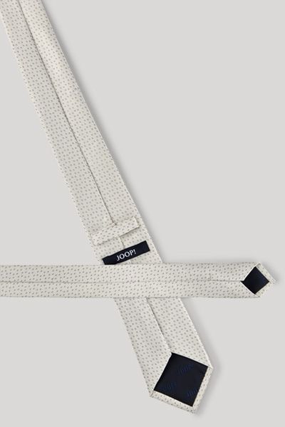 JOOP! Krawatte in Ecru/Hellgrau gemustert, klassischer Stil Accessoire