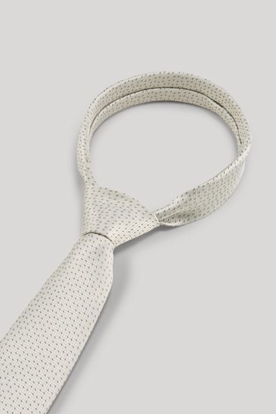 JOOP! Krawatte in Ecru/Hellgrau gemustert, klassischer Stil Accessoire