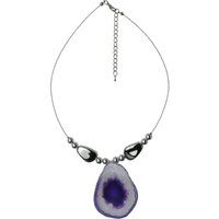 Handgefertigtes Drahtcollier mit Achatscheibe