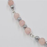 Brillenkette mit Rosenquarz-Perlen