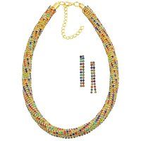 Mehrfarbiges Kristall-Statement-Schmuckset