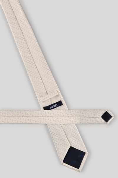 JOOP! Gemusterte Krawatte in Ecru Beige mit Mini-Punkt-Design
