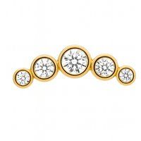 Gebogenes Piercing mit abgestuften Zirkonias