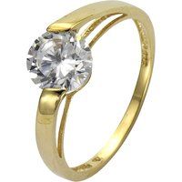 Eleganter Solitär-Zirkonia-Goldring