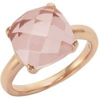 Ring mit Rosenquarz im Kissenschliff
