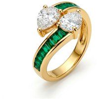 Toi et Moi Ring mit Smaragd-Zirkonia