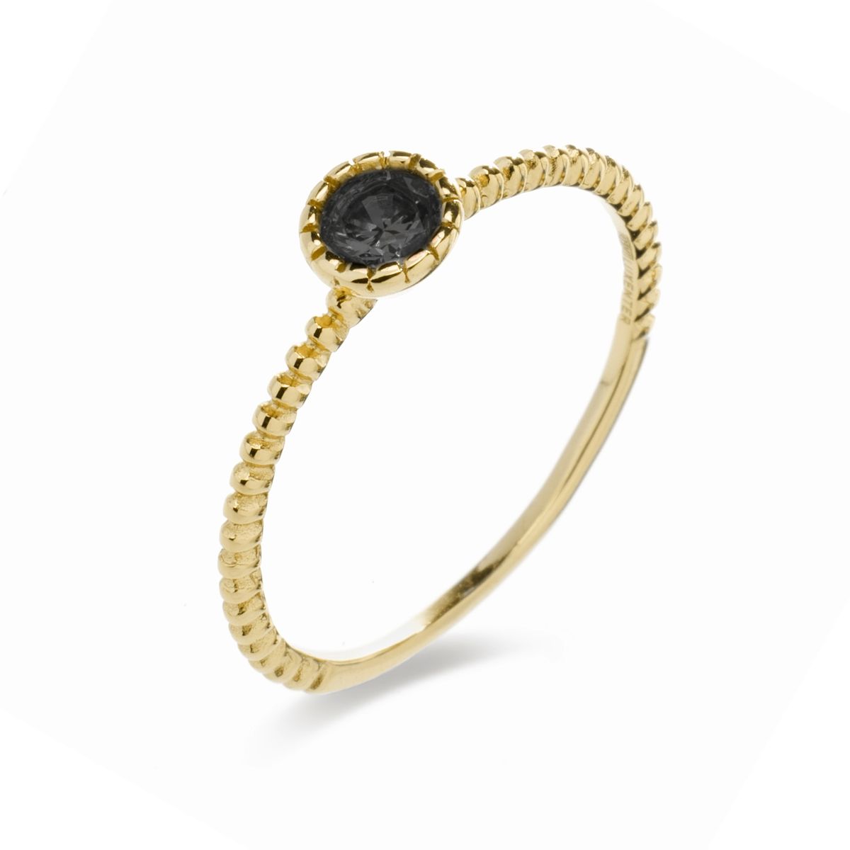 Strukturierter Ring mit Edelstein-Besatz