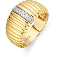 Eleganter gerippter Ring mit Zirkonia