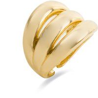 Dreireihiger polierter Goldring