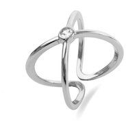 Minimalistischer Überkreuz-Ring mit Kristall