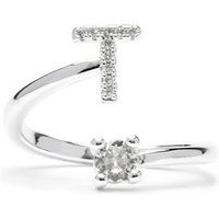 Funkelnder Offener Ring mit Initiale