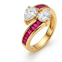 Bypass-Ring mit doppelten Zirkonia-Tropfen