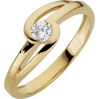 Eleganter Gelbgoldring mit Zirkonia