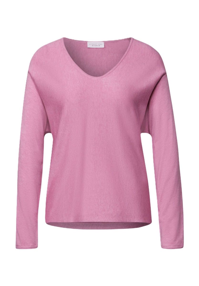 Eleganter Feinstrickpullover mit V-Ausschnitt