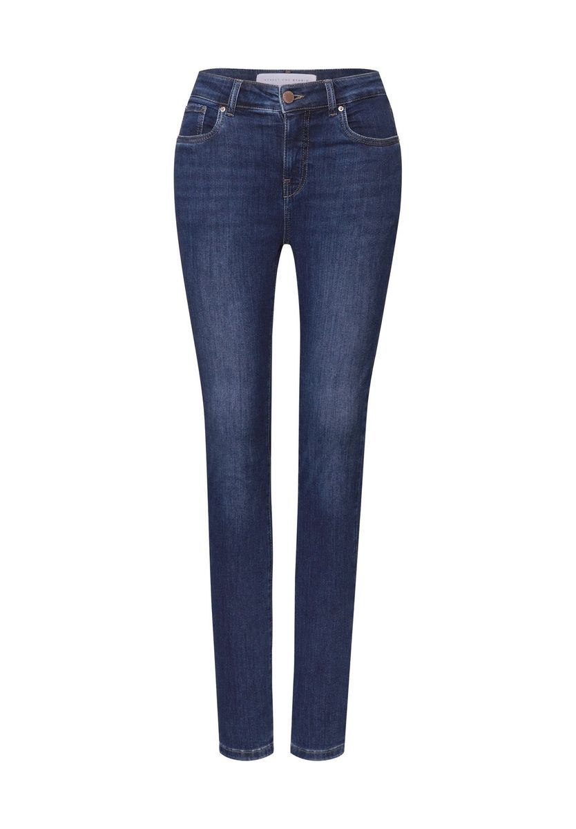 Dunkelwaschung High-Waist Skinny Jeans