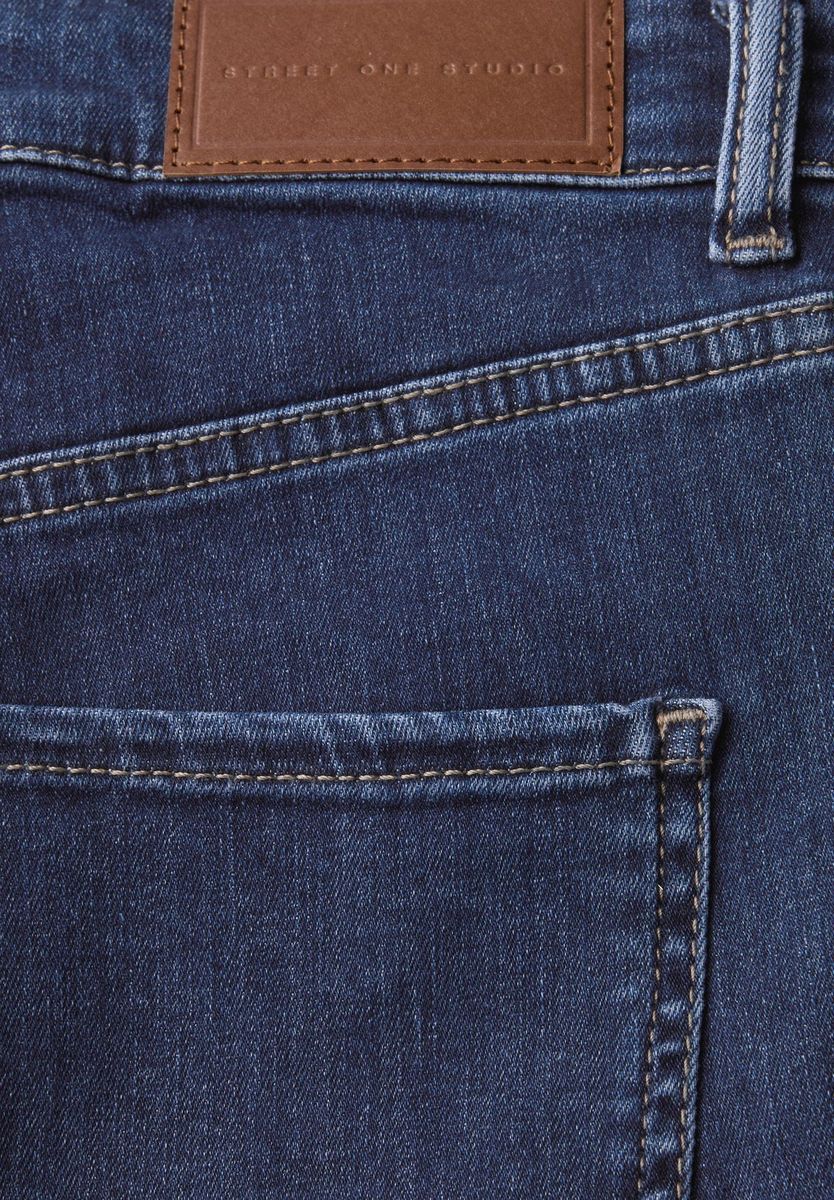 Dunkelwaschung High-Waist Skinny Jeans