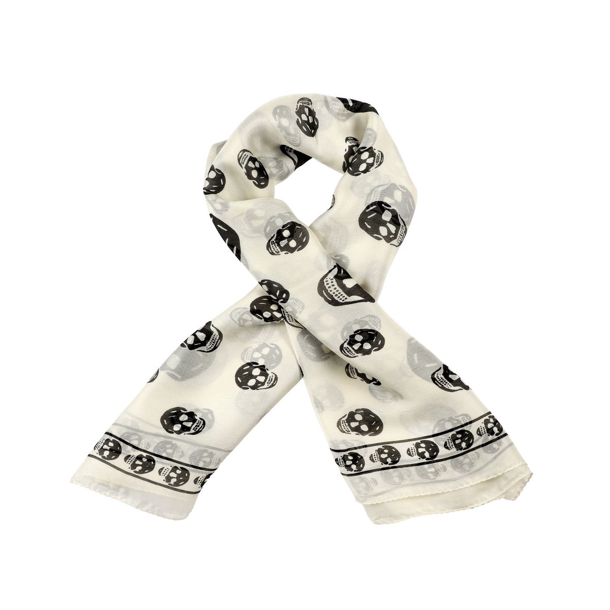 Ikonischer Seidenschal mit Totenkopf-Print