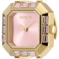 Achteckige Ring-Uhr mit Kristallbesatz