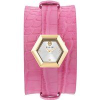 Statement-Manschetten-Armbanduhr mit Hexagonal-Gehäuse