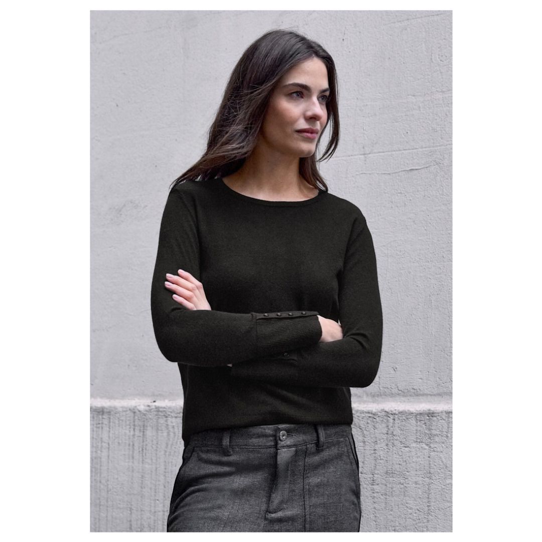 Klassischer Rundhals Strickpullover