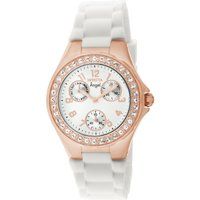 Elegante kristallbesetzte roségoldene Armbanduhr