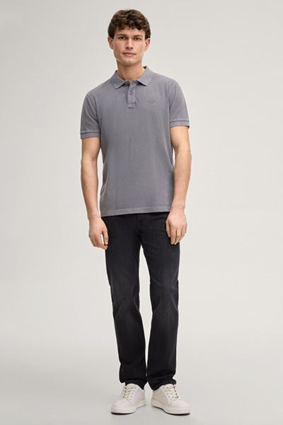 JOOP! Jeans Ambrosian Anthrazit Poloshirt aus Bio-Baumwoll-Piqué