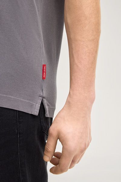 JOOP! Jeans Ambrosian Anthrazit Poloshirt aus Bio-Baumwoll-Piqué