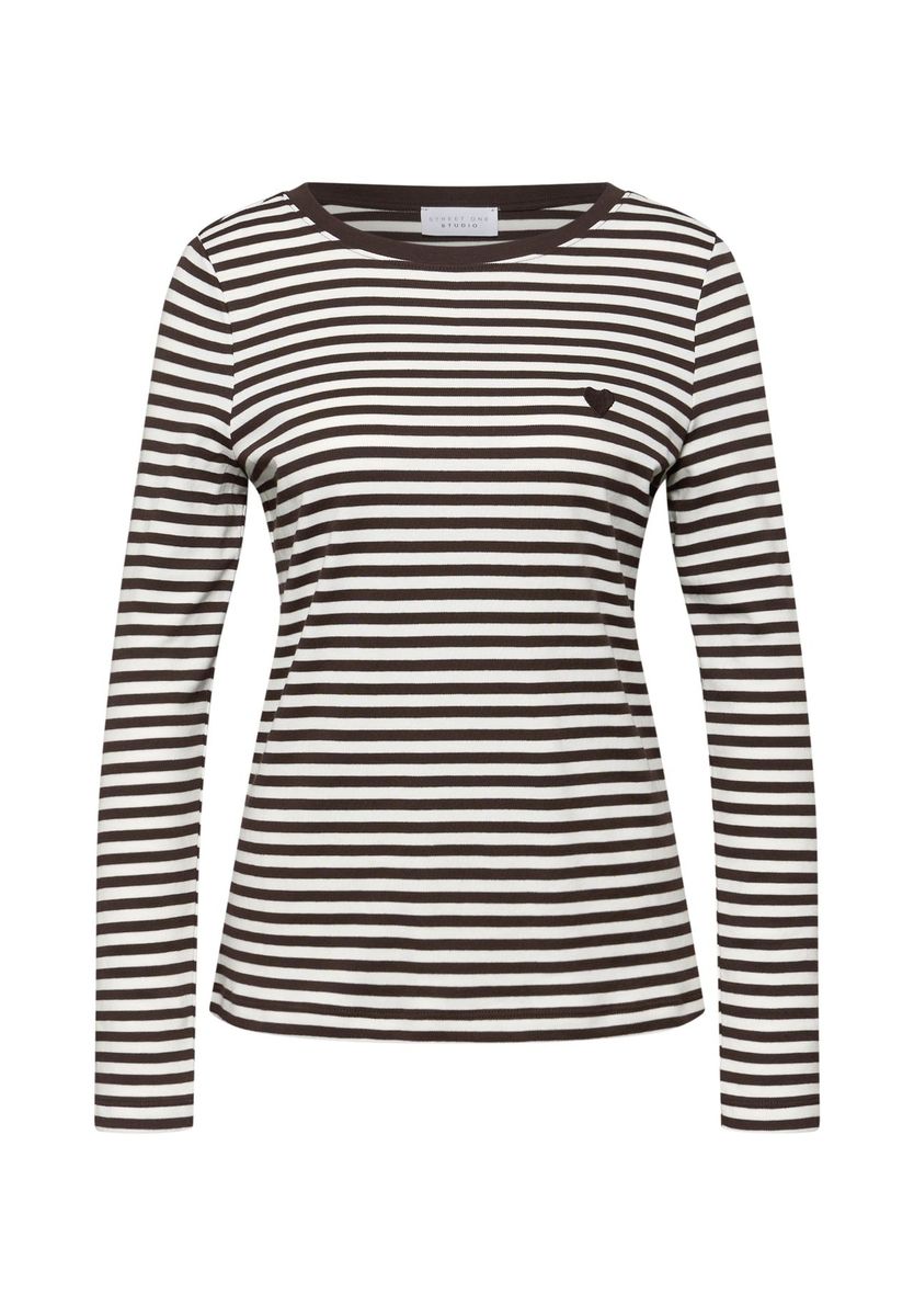Gestreiftes Baumwoll Langarmshirt