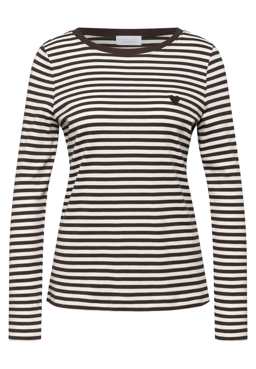 Gestreiftes Baumwoll Langarmshirt