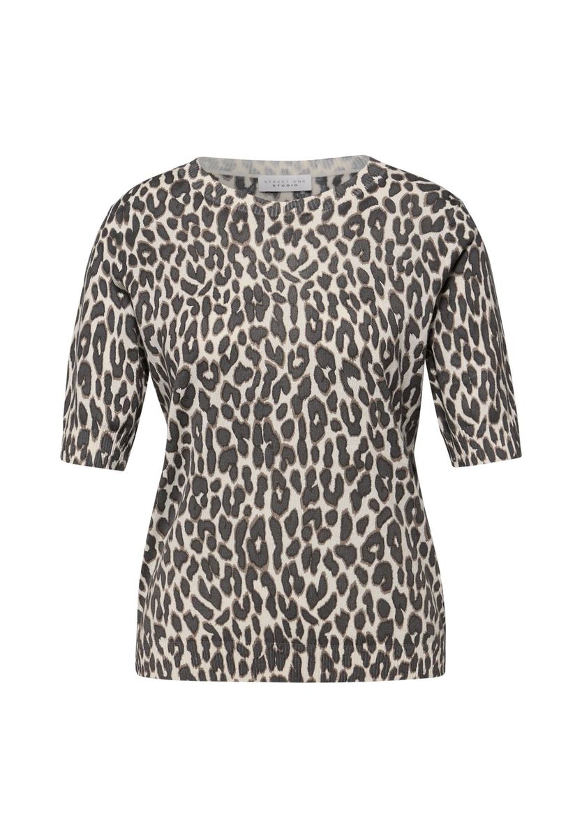 Strick T-Shirt mit Animal Print