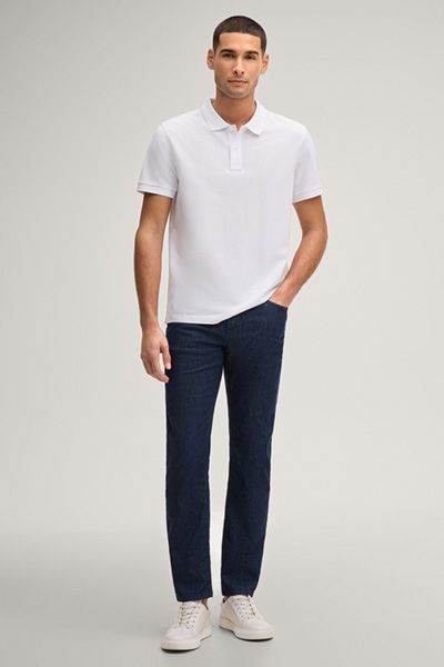 Joop Jeans Ambrosian Weißes Poloshirt Stretch Bio-Baumwolle Piqué