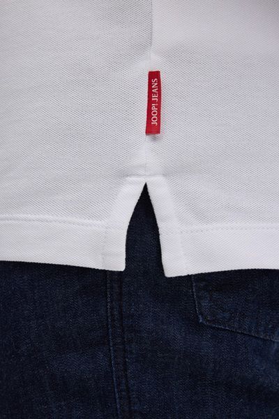 Joop Jeans Ambrosian Weißes Poloshirt Stretch Bio-Baumwolle Piqué