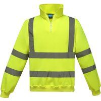 Hochsichtbares Fleece-Sweatshirt mit Viertelreißverschluss