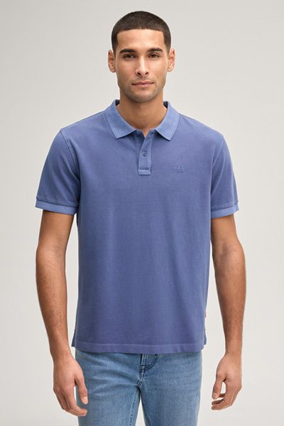 Joop Jeans Ambrosian Blaues Piqué-Poloshirt aus Bio-Baumwolle