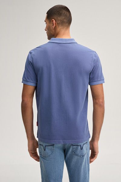 Joop Jeans Ambrosian Blaues Piqué-Poloshirt aus Bio-Baumwolle