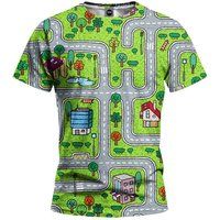 Nostalgisches Stadtteppich-Print T-Shirt