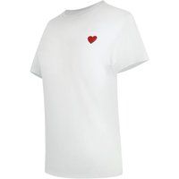Baumwoll-T-Shirt mit Herz-Stickerei