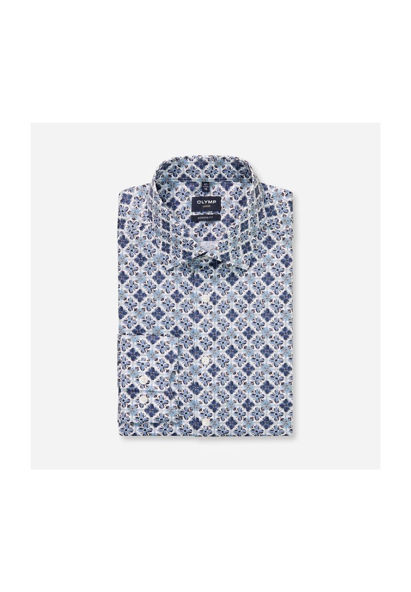 Gemustertes Modern Fit Langarmhemd