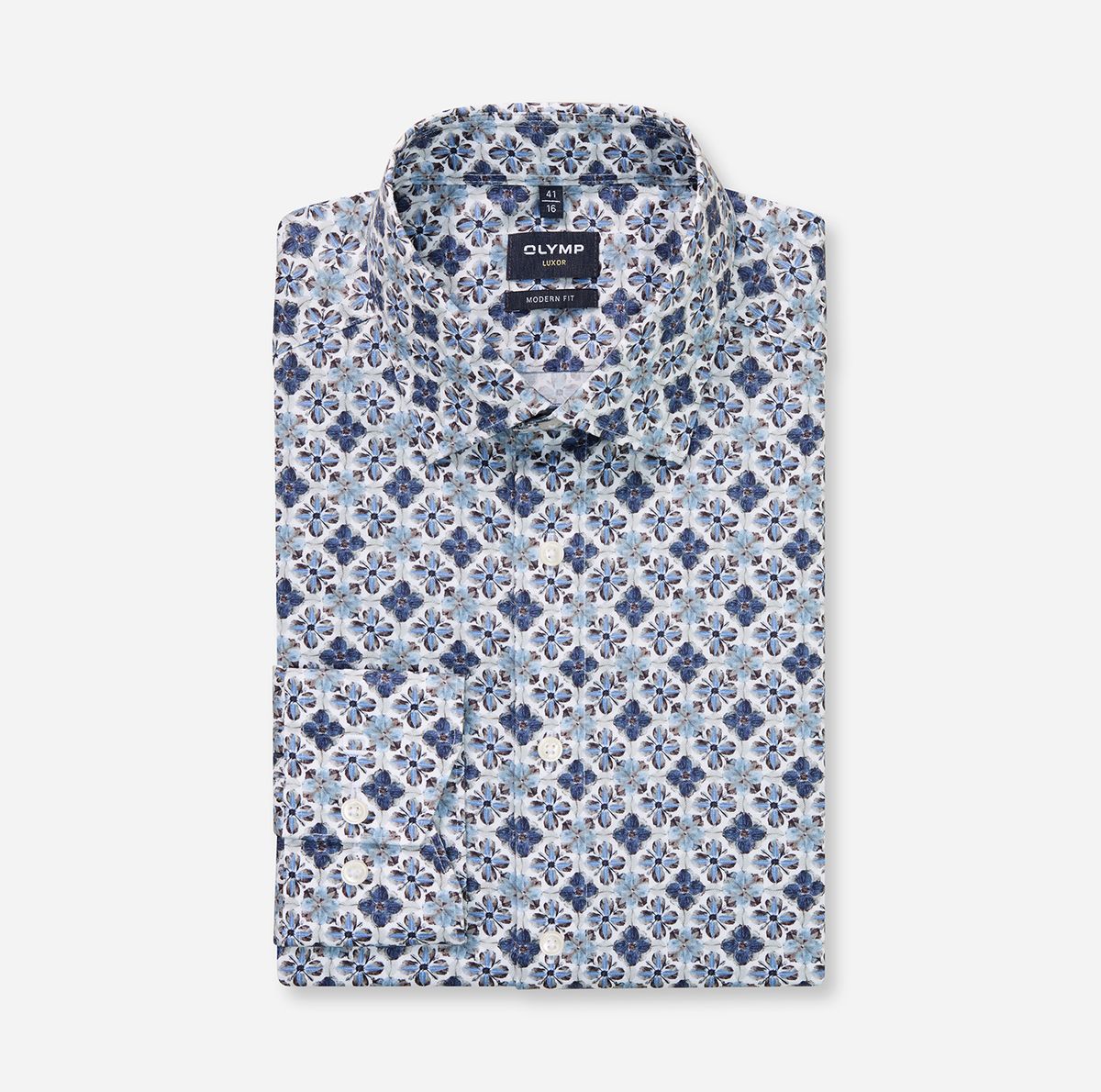 Gemustertes Modern Fit Langarmhemd
