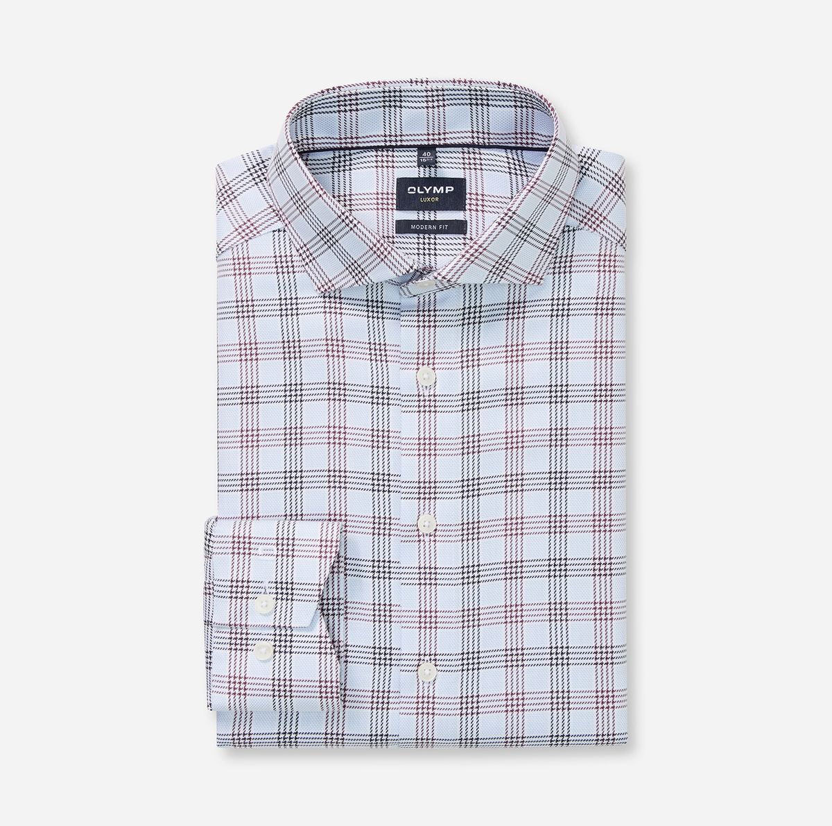 Modern Fit Langarm Plaid Hemd