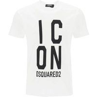 Baumwoll-T-Shirt mit vertikalem Logo-Print