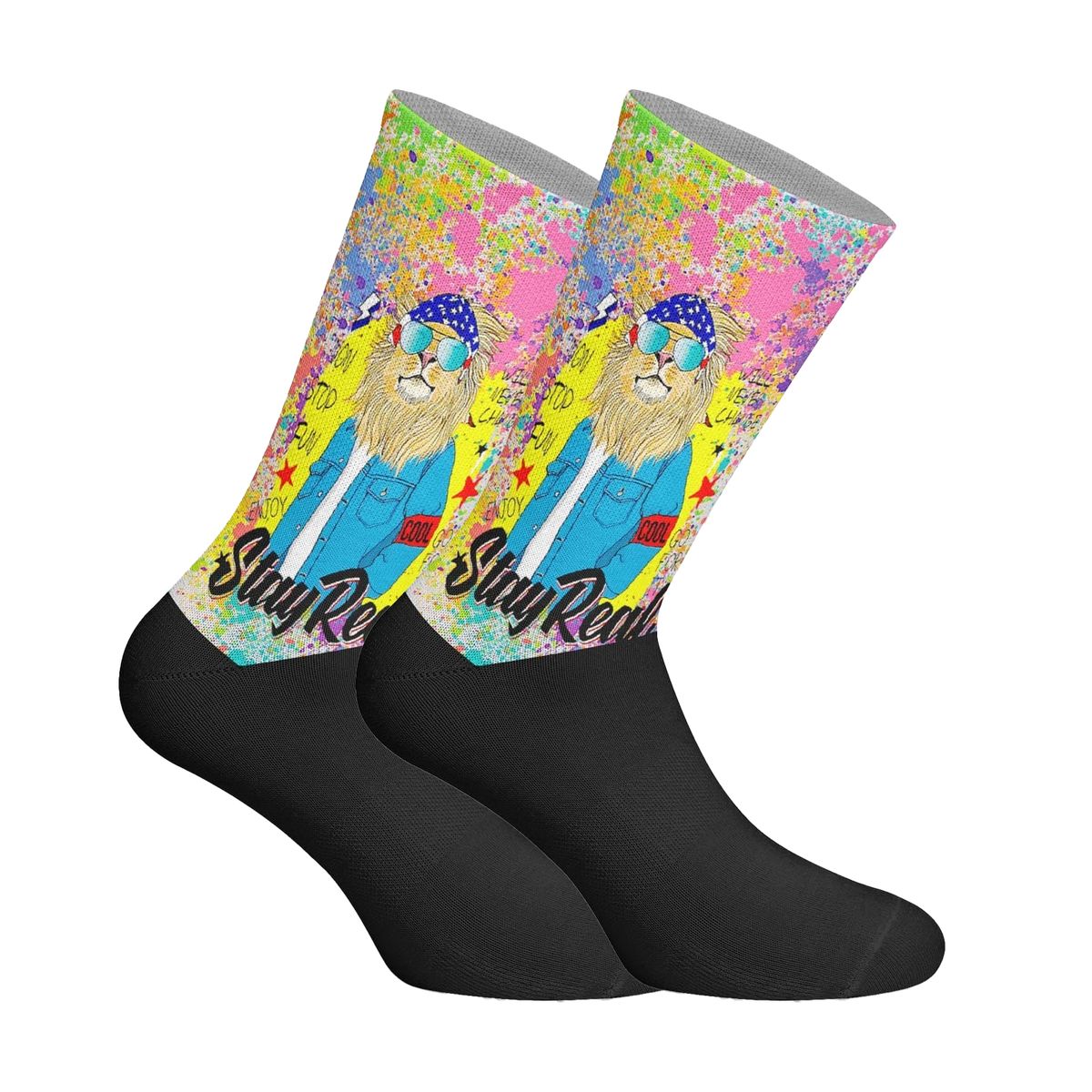 Coole Crew-Socken mit Löwen-Print