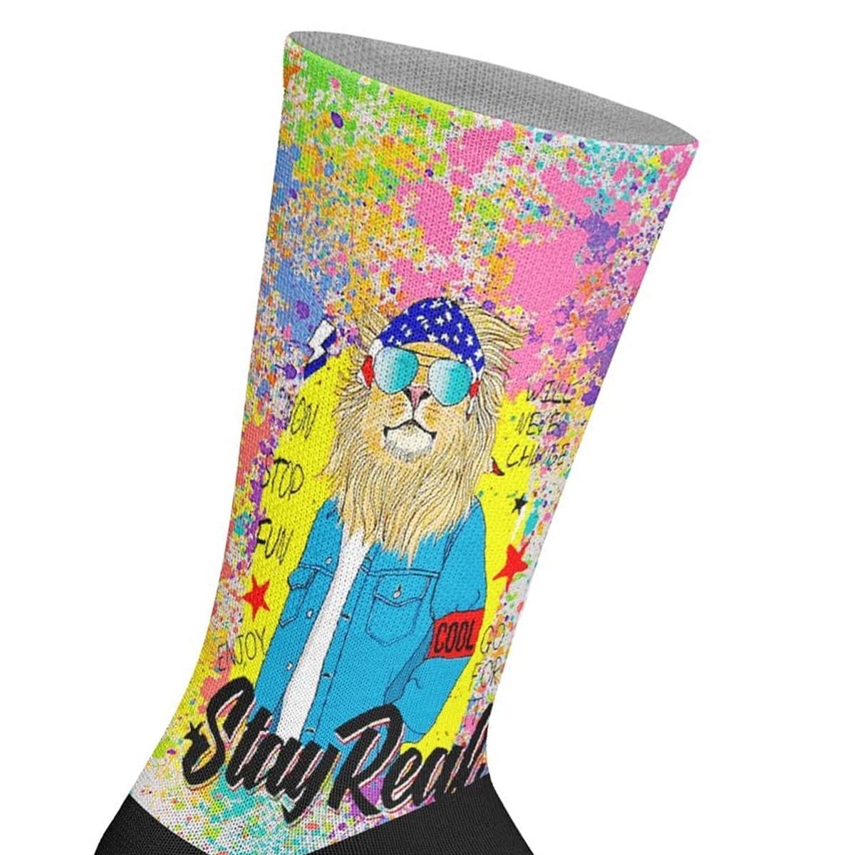 Coole Crew-Socken mit Löwen-Print