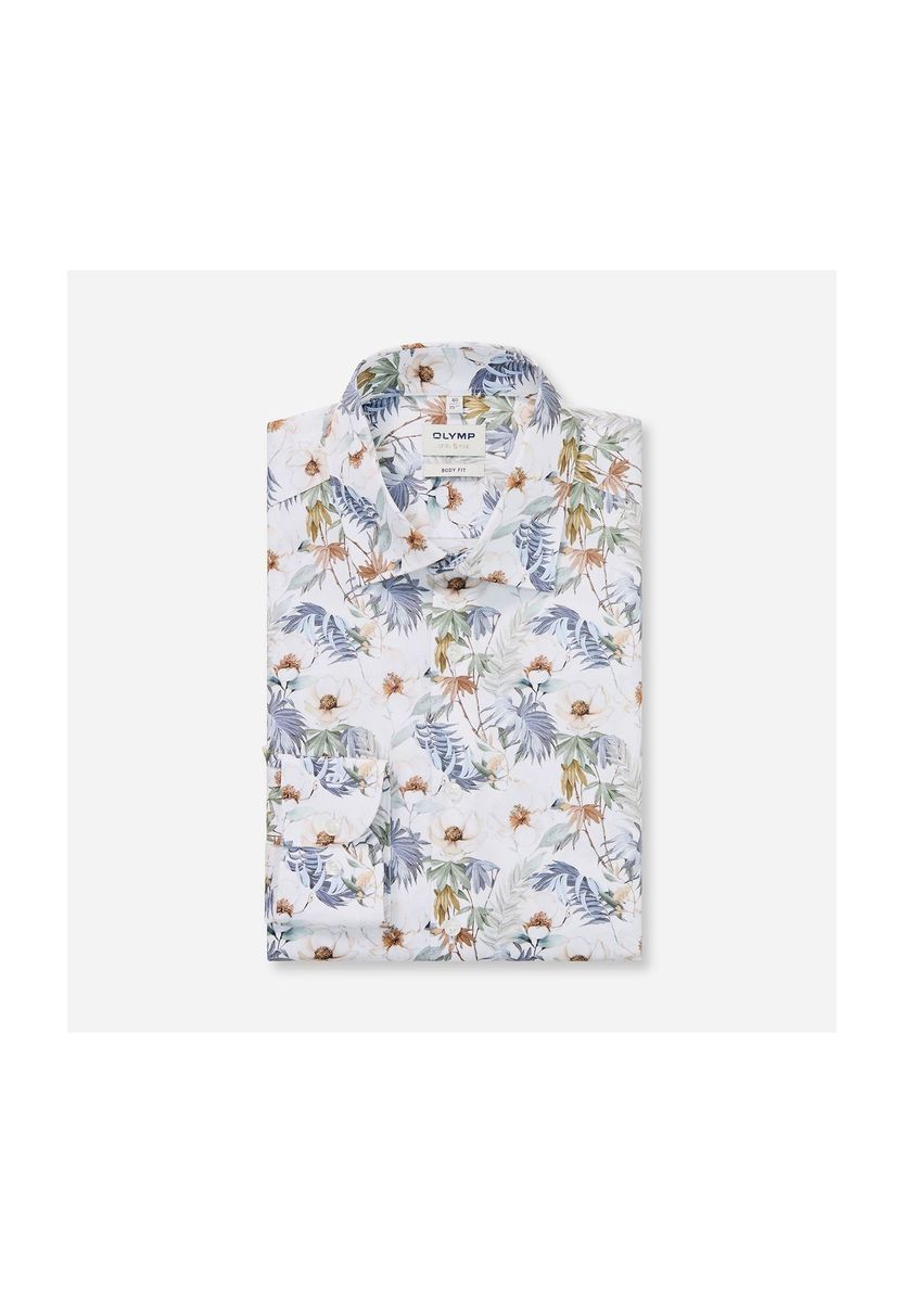 Baumwoll-Popelinehemd mit Blumendruck